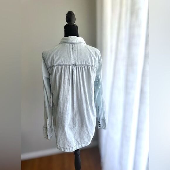 Free People Last Chance Chambray Button Down Shirt Size XS - Picture 5 of 12